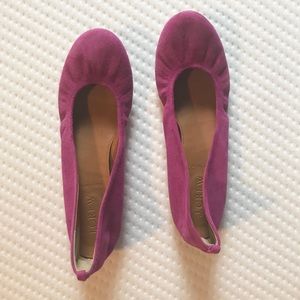 J. Crew Suede Cece Flats, Dark Peony size 6